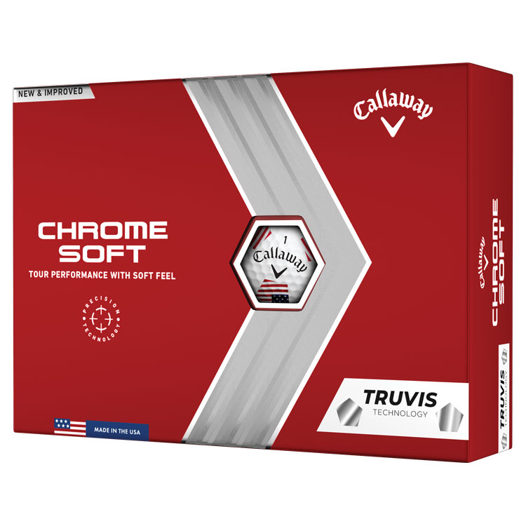 Callaway 2023 Chrome Soft Truvis Team USA Golf Balls White/Blue/Yellow