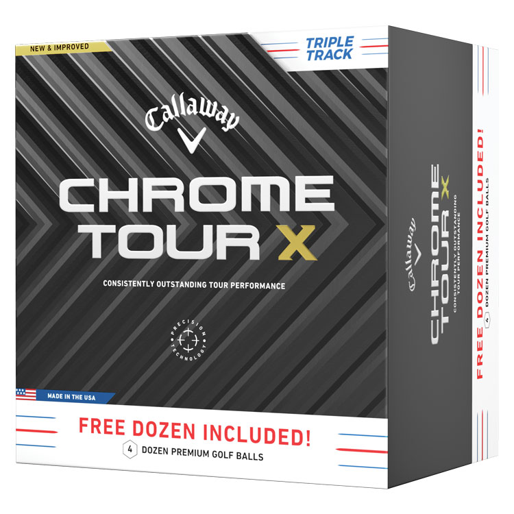 Callaway Chrome Tour X Triple Track 4 For 3 Golf Balls White