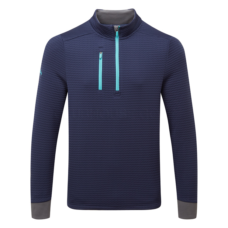 Callaway Midweight Textured 1/4 Zip Golf Sweater Peacoat/Scuba Blue CGKFD038-963