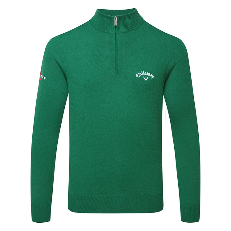 Callaway Blended Merino 1/4 Zip Golf Sweater Deep Galapagos Green CGGF80M1-304