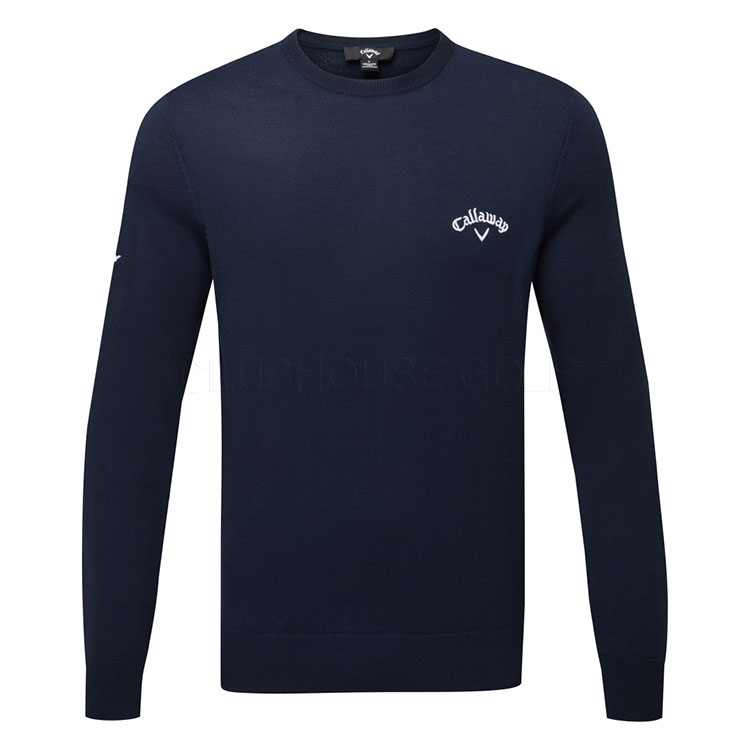 Callaway Crew Neck Merino Mix Golf Sweater Navy Blue CGGFF0T9-410