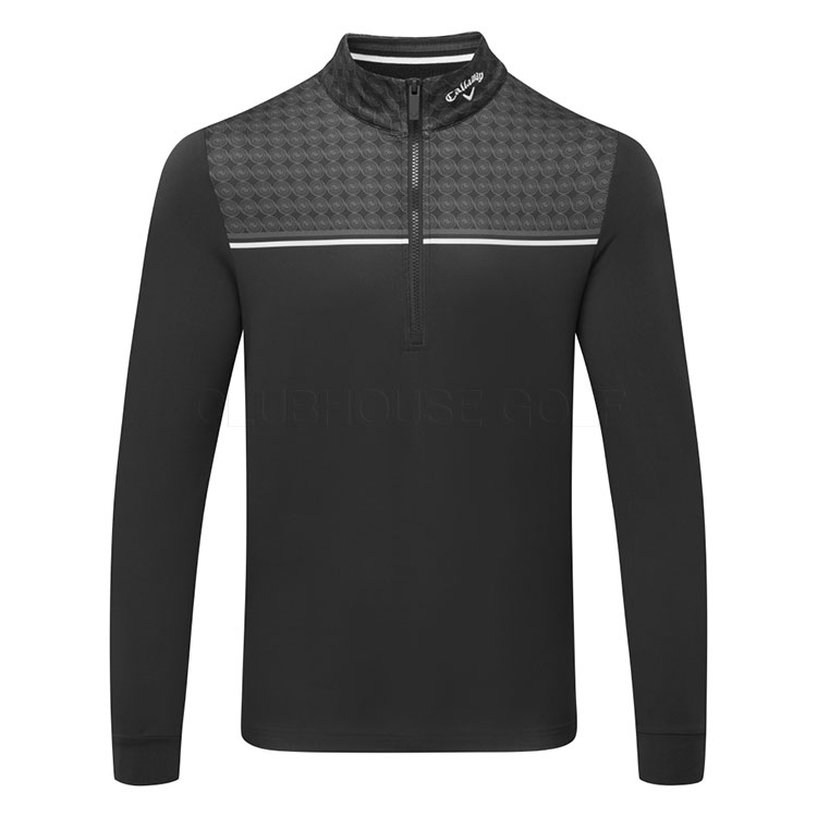 Callaway Odyssey Printed Block 1/4 Zip Golf Sweater Caviar CGKSG0C7-002