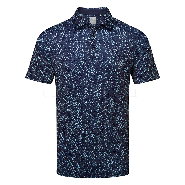 Callaway All Over Chev Print Golf Polo Shirt Peacoat CGKSD0E0-410