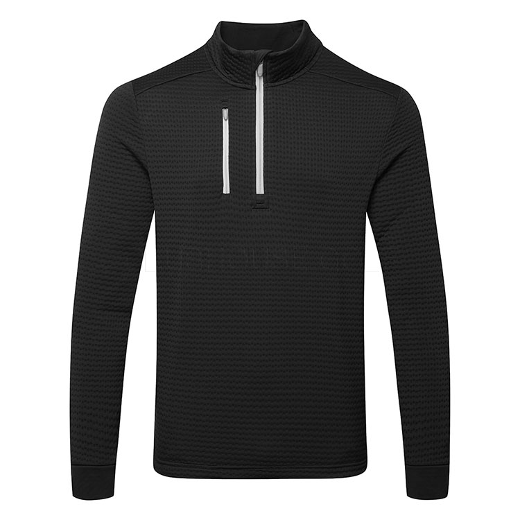 Callaway Midweight Textured 1/4 Zip Golf Sweater Caviar/Highrise CGKFD038-070
