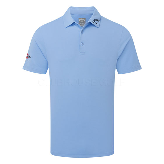 Callaway Texture Solid Tour Golf Polo Shirt Vista Blue CGKSC0T7-993