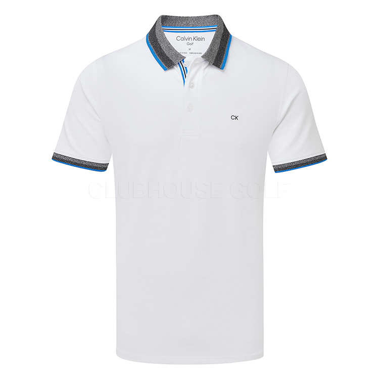 Calvin Klein Spark Pique Golf Polo Shirt White CKMD1552