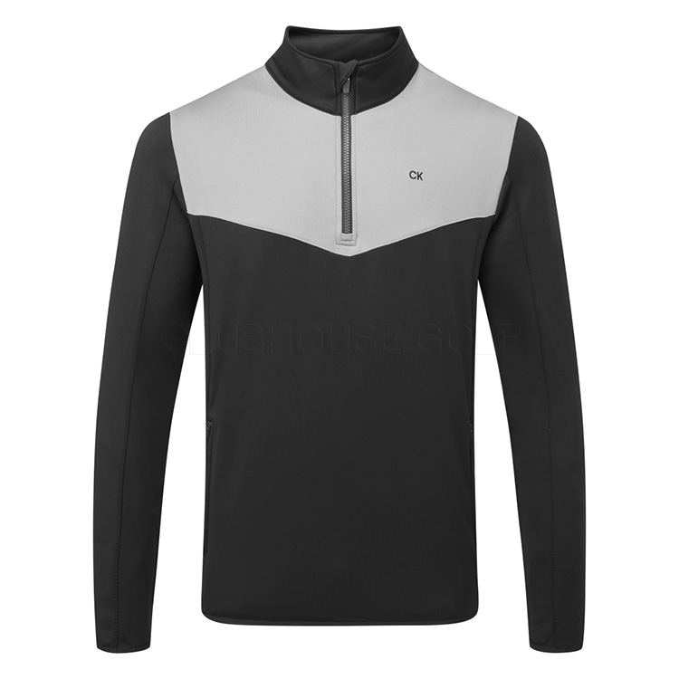Calvin Klein Traverse 1 2 Zip Golf Sweater Grey Black Clubhouse Golf