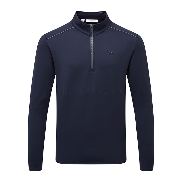 Calvin Klein Piped Classic 1/2 Zip Golf Sweater Navy/Grey