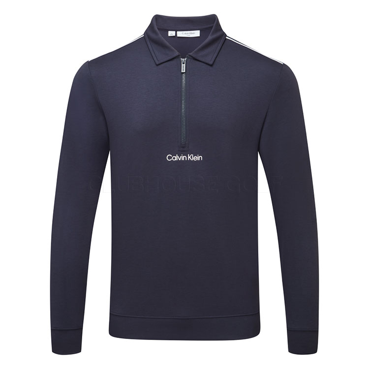 Calvin Klein Rossmore Collared 1/2 Zip Golf Sweater White CKMS26159