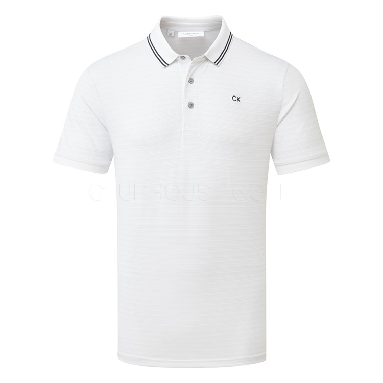 Calvin Klein Whisper Tipped Golf Polo Shirt White CKMD1796