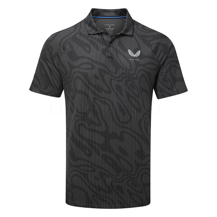 Castore Glow Printed Golf Polo Shirt Gunmetal/Mid Grey GMF31166-118