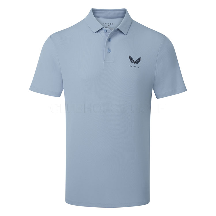 Castore Essential Golf Polo Shirt Sky Blue/Midnight Navy GMC30689-043