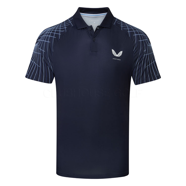 Castore Shoulder Graphic Golf Polo Shirt Midnight Navy/White GME30995-021
