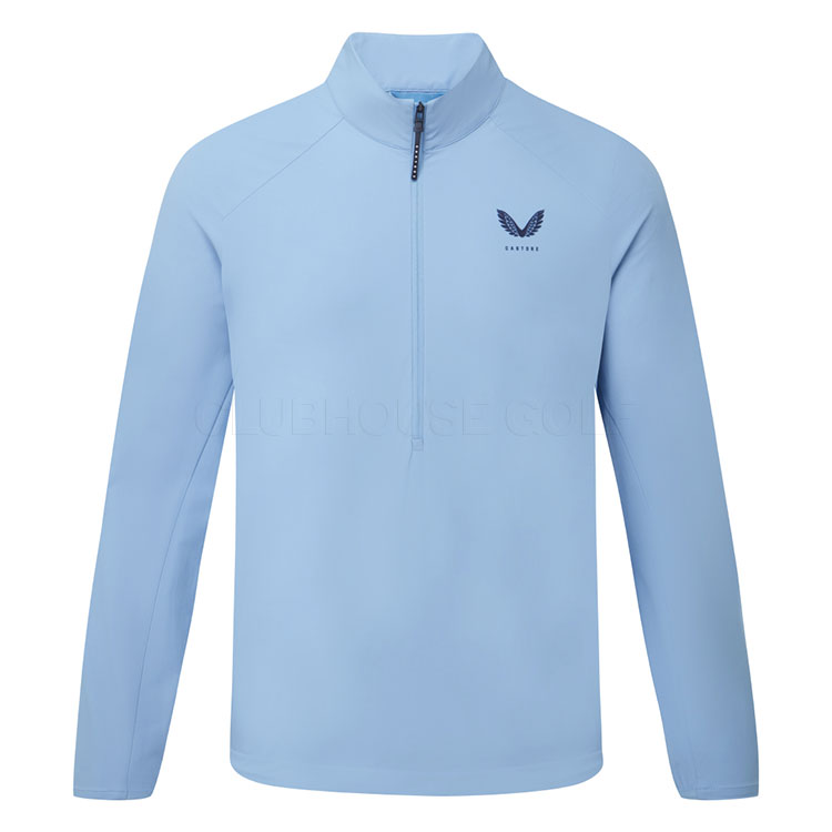 Castore Flex Woven 1/2 Zip Golf Wind Top Sky Blue/Midnight Navy GMD40826-033