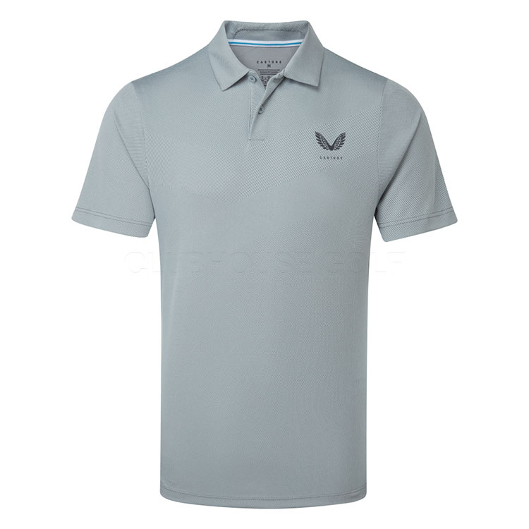 Castore Pinnacle Engineered Knit 2 Golf Polo Shirt Mid Grey/Gunmetal GMC30693-128