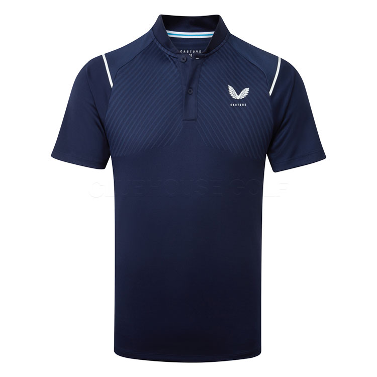 Castore Pinnacle LVS Engineered Knit Golf Polo Shirt Midnight Navy/White GME30991-021