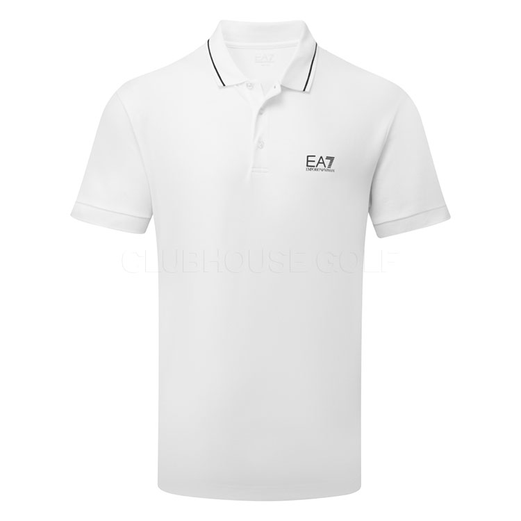 Emporio Armani Core Pique Golf Polo Shirt White 8NPF16-1100