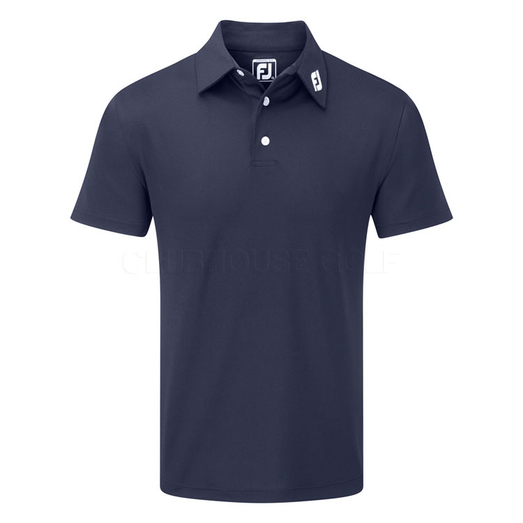 FootJoy Stretch Pique Solid Golf Polo Shirt Navy - Clubhouse Golf