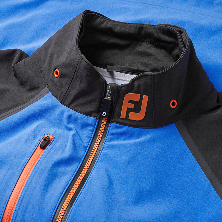 FootJoy HydroTour Waterproof Golf Jacket Sapphire/Black/Orange Clubhouse Golf FootJoy HydroTour Waterproof Golf Jacket Sapphire/Black/Orange Clubhouse Golf