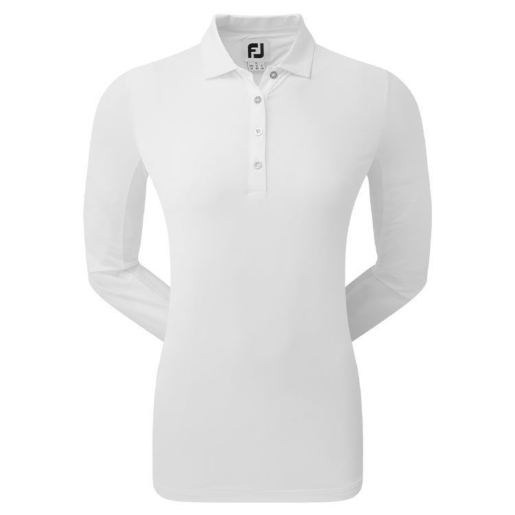 FootJoy Ladies Long Sleeve Sun Protection Golf Polo White 80190