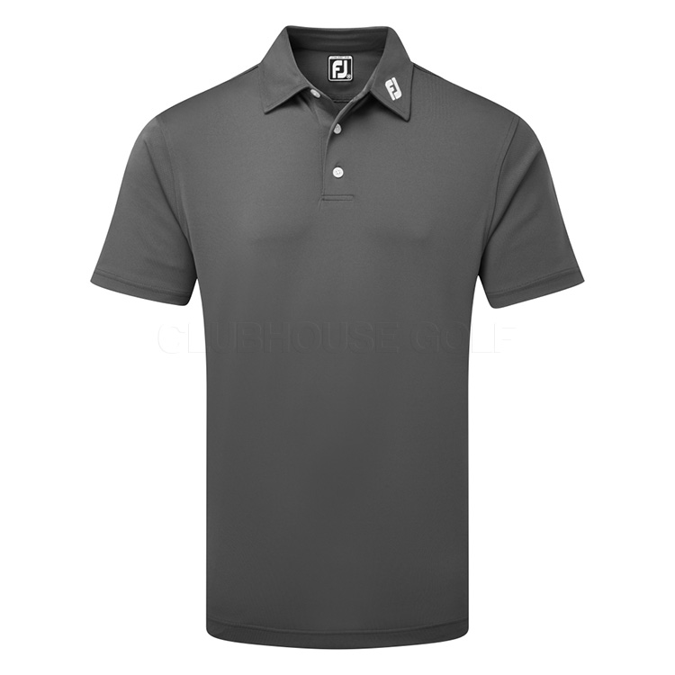 FootJoy Stretch Pique Solid Golf Polo Shirt Charcoal - Clubhouse Golf