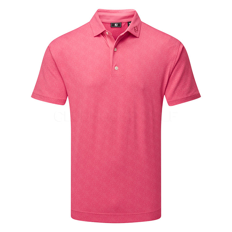 FootJoy Speckle Print Pique Golf Polo Shirt Pink Lemonade 34021