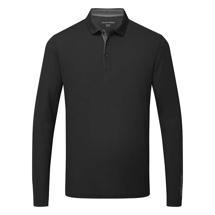 Galvin Green Marwin Long Sleeve Golf Polo Shirt Black G118177