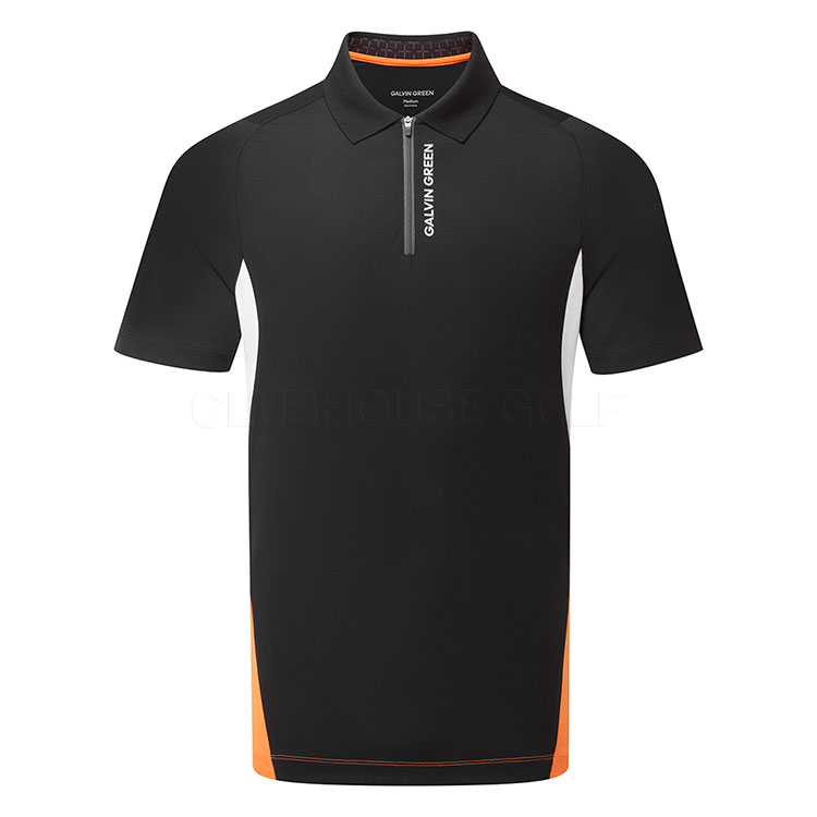 Galvin Green Marco Golf Polo Shirt Black/Orange D01001468708
