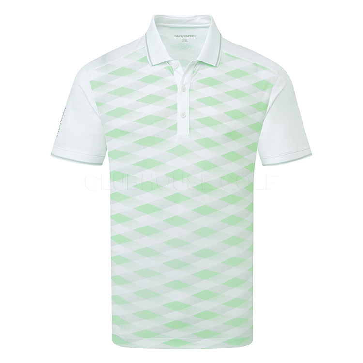 Galvin Green Marlon Golf Polo Shirt White/Fresh Green D01000968838