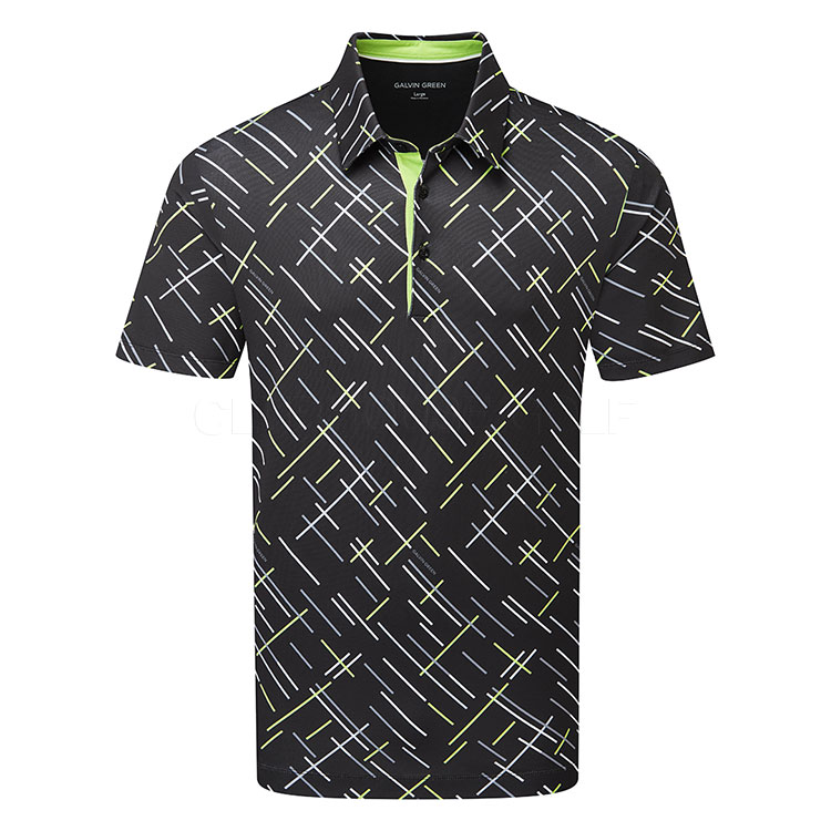 Galvin Green Mathias Golf Polo Shirt Black/Fresh Green D01000948810