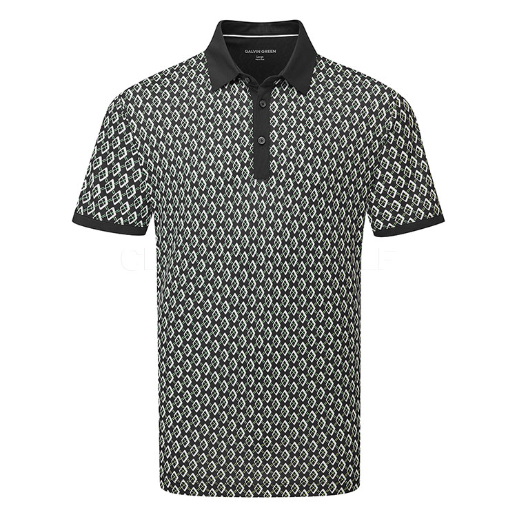 Galvin Green Maxwell Golf Polo Shirt Black/Fresh Green D01000978810