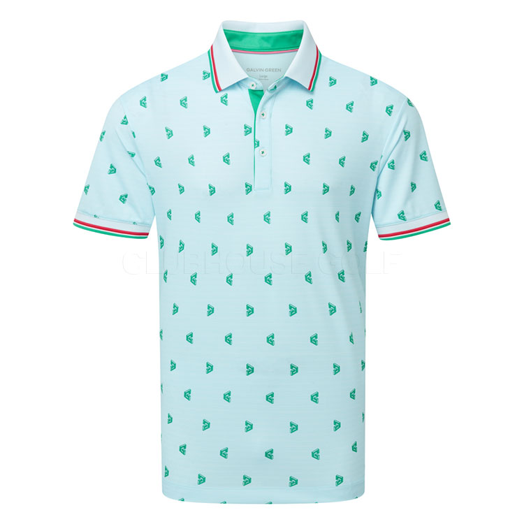 Galvin Green Mendez Golf Polo Shirt Crystal Blue/Green D01001388730
