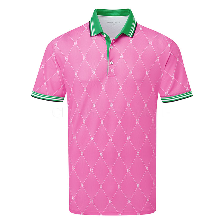 Galvin Green Miguel Golf Polo Shirt Pink/Golf Green D01001008806