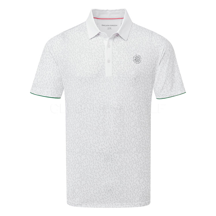 Galvin Green Milton Golf Polo Shirt White/Golf Green D01001018835