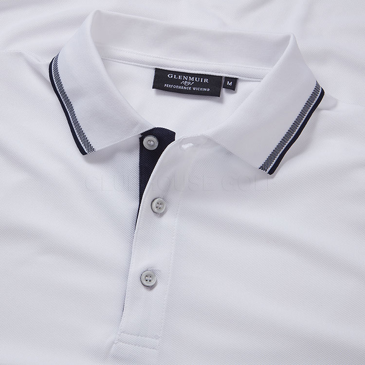 Glenmuir Ethan Golf Polo Shirt White/Navy Clubhouse Golf