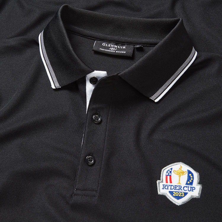 Glenmuir Ethan Ryder Cup Golf Polo Shirt Black - Clubhouse Golf