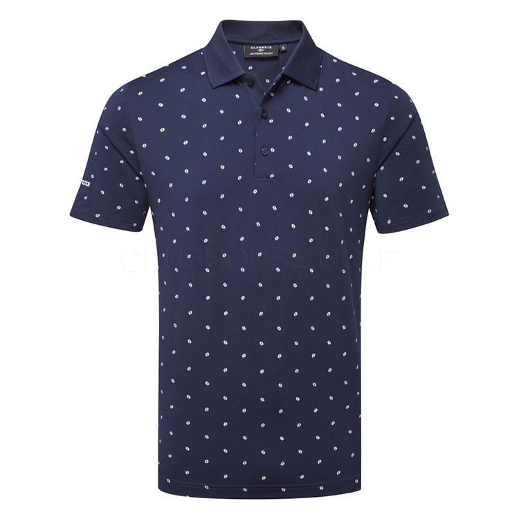 Glenmuir Crawford Golf Polo Shirt Navy/White/Saltire Flags MSP7578-CRA
