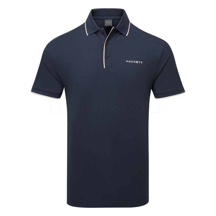 Hackett Sport Resort Colour Tipping Golf Polo Shirt Navy HM563405