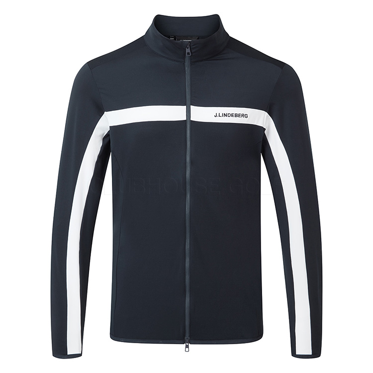 J.Lindeberg Jarvis Full Zip Golf Jacket Navy White Clubhouse Golf