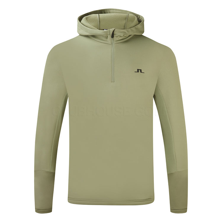 J.Lindeberg Aerial 1/4 Zip Golf Hoodie Oil Green GMJS11963-M311