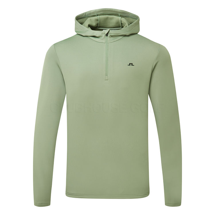 J.Lindeberg Aerial 1/4 Zip Golf Hoodie Hedge Green GMJS14699-M286
