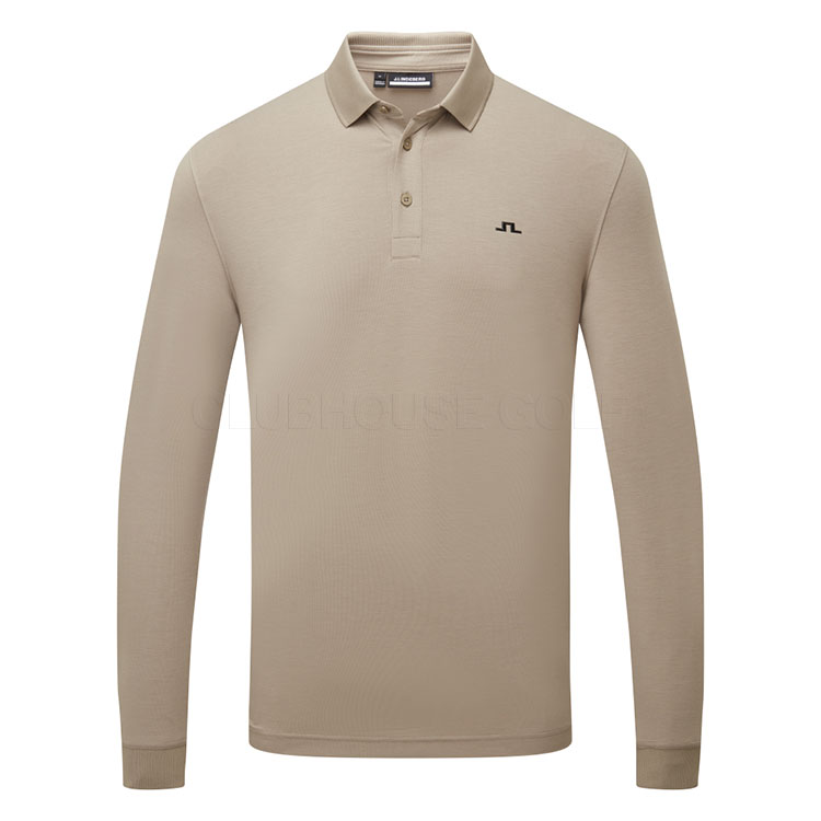 J.Lindeberg Florian Long Sleeve Golf Polo Shirt Brindle GMJT15081-U144