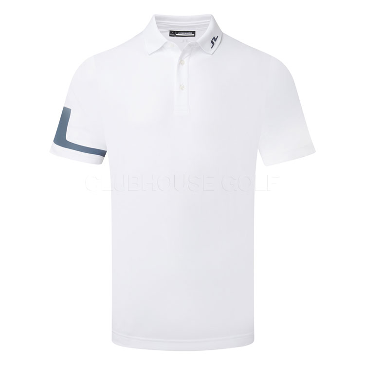 J.Lindeberg Heath Golf Polo Shirt White/Vintage Indigo GMJT14371-0000