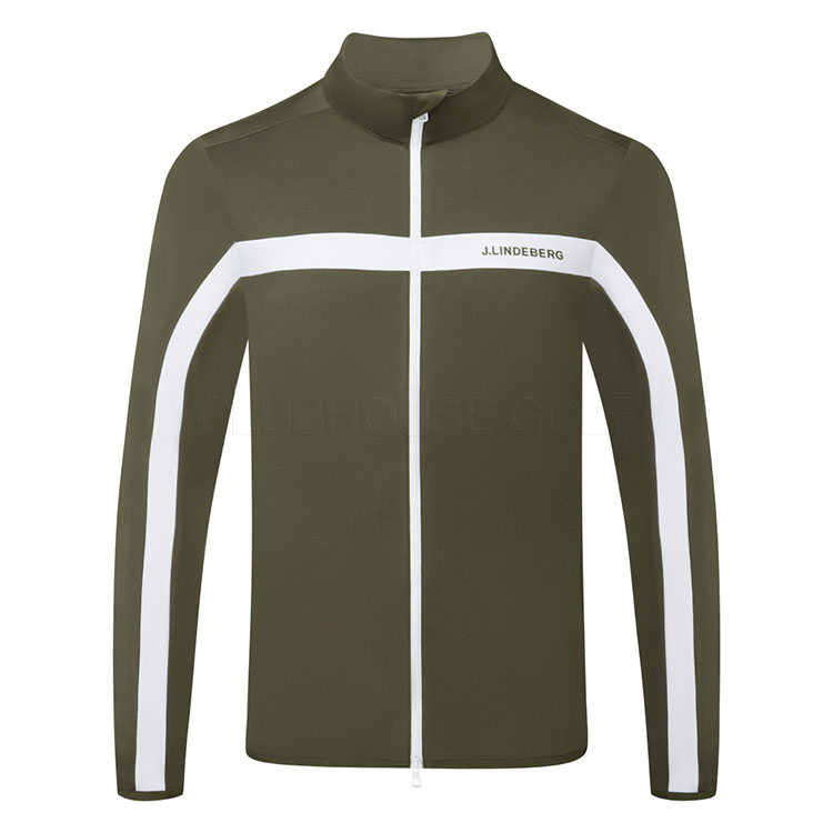 J.Lindeberg Jarvis Full Zip Golf Jacket Forest Green/White GMJS13858-M354