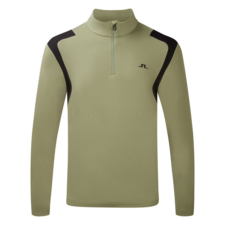 J.Lindeberg Lukas 1/4 Zip Golf Sweater Oil Green/Black GMJS12062-M311