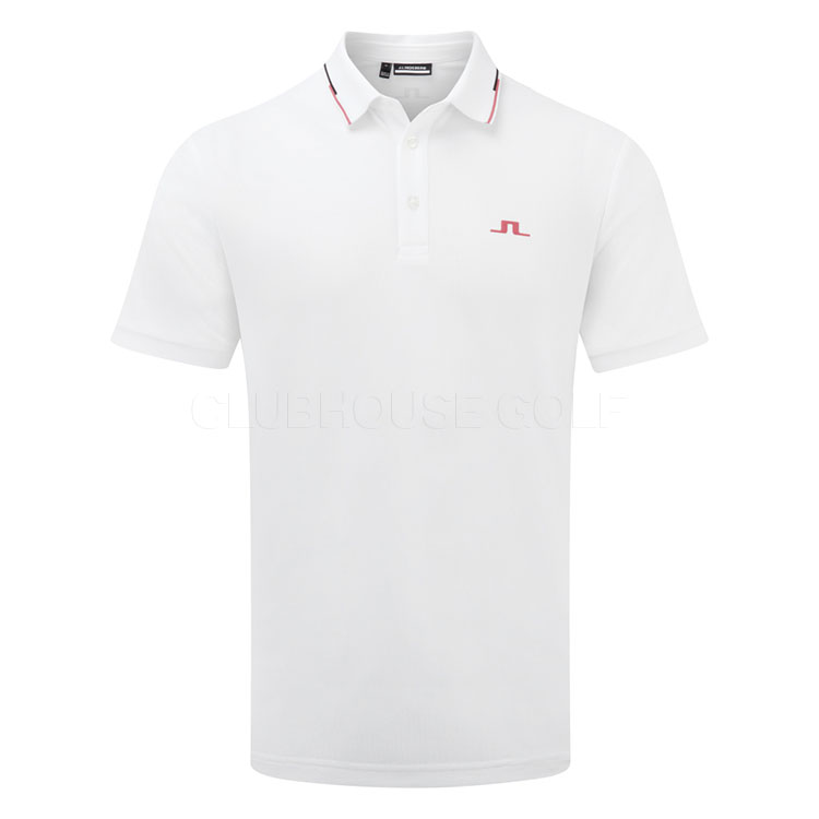 J.Lindeberg Ben Golf Polo Shirt White/Wine Rose/Black GMJT14171-0000