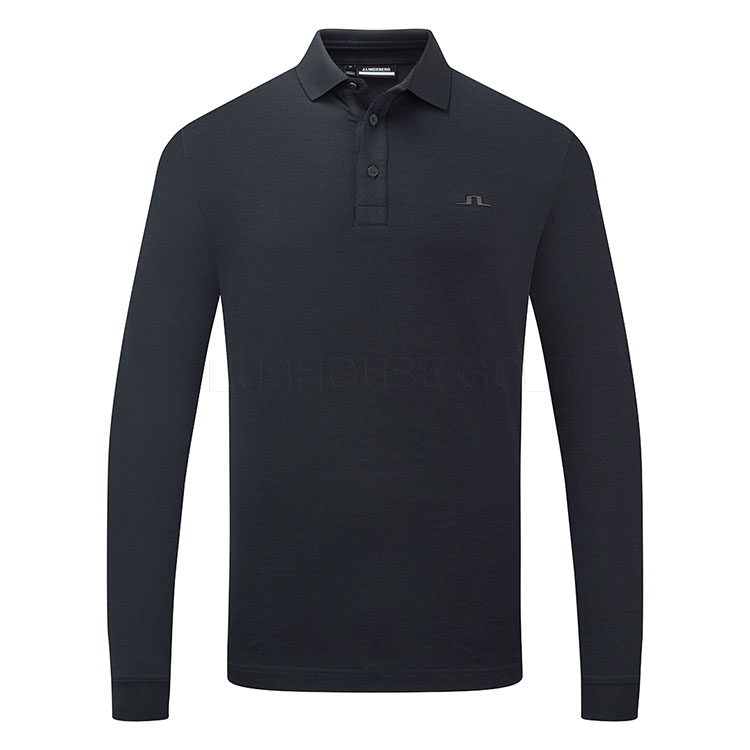 J.Lindeberg Florian Long Sleeve Golf Polo Shirt Navy Melange GMJT13062-6881
