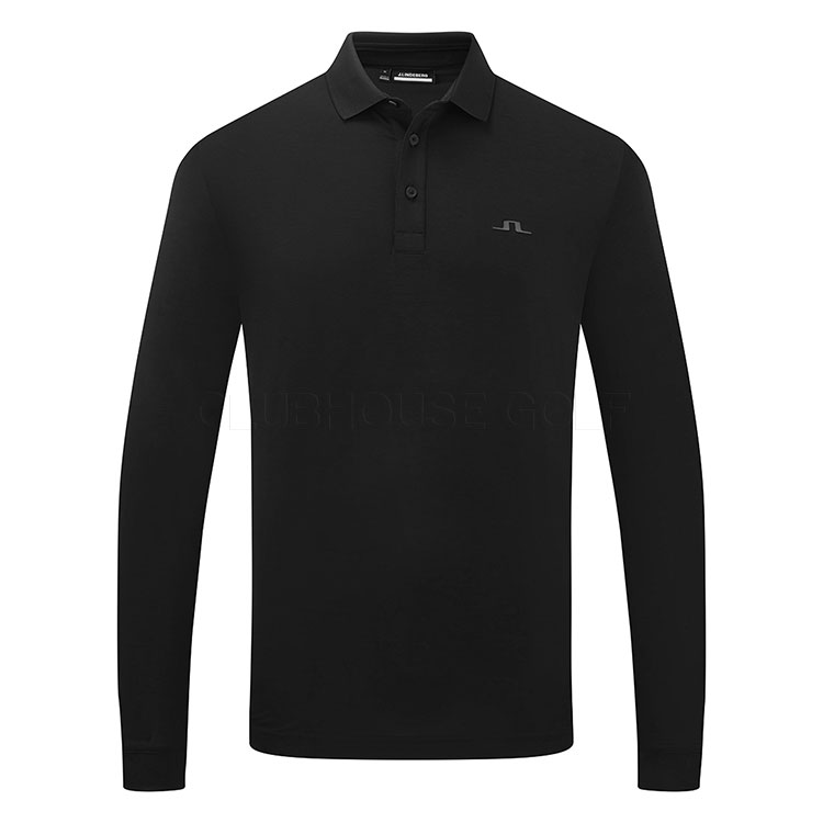 J.Lindeberg Florian Long Sleeve Golf Polo Shirt Black GMJT13062-9999