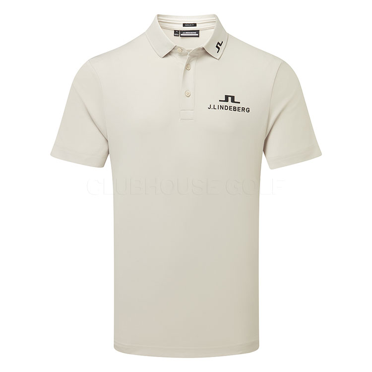 J.Lindeberg KV Tour Golf Polo Shirt Moonbeam/Causeway Blue/Black GMJT14256-U029
