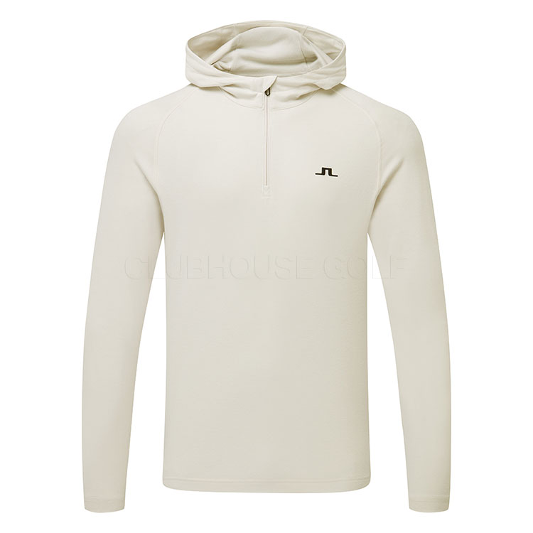 J.Lindeberg Mario 1/4 Zip Golf Hoodie Moonbeam/Black GMJS14114-U029